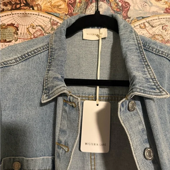 Side Tie Jean Chore Jacket - Picture 3 of 11